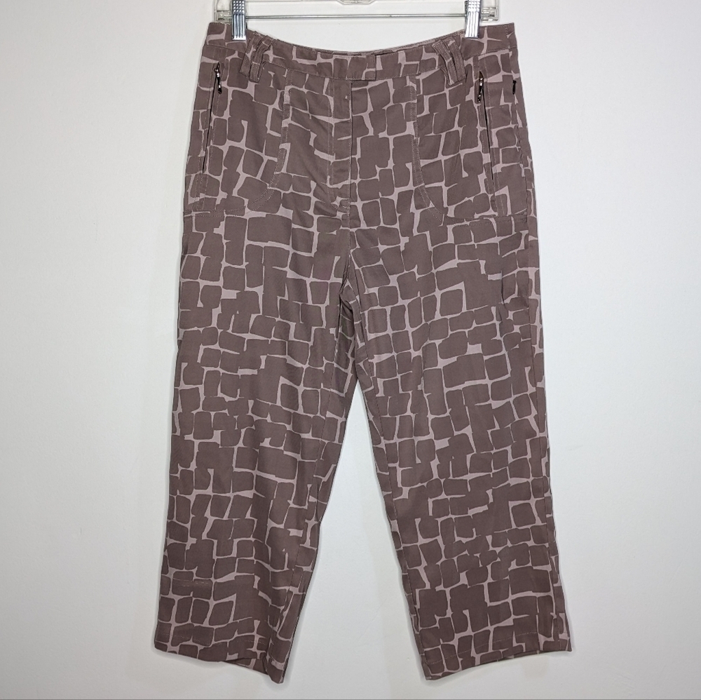 Jamie Sadock Muted Purple Geometric Capri Golf Pant 8